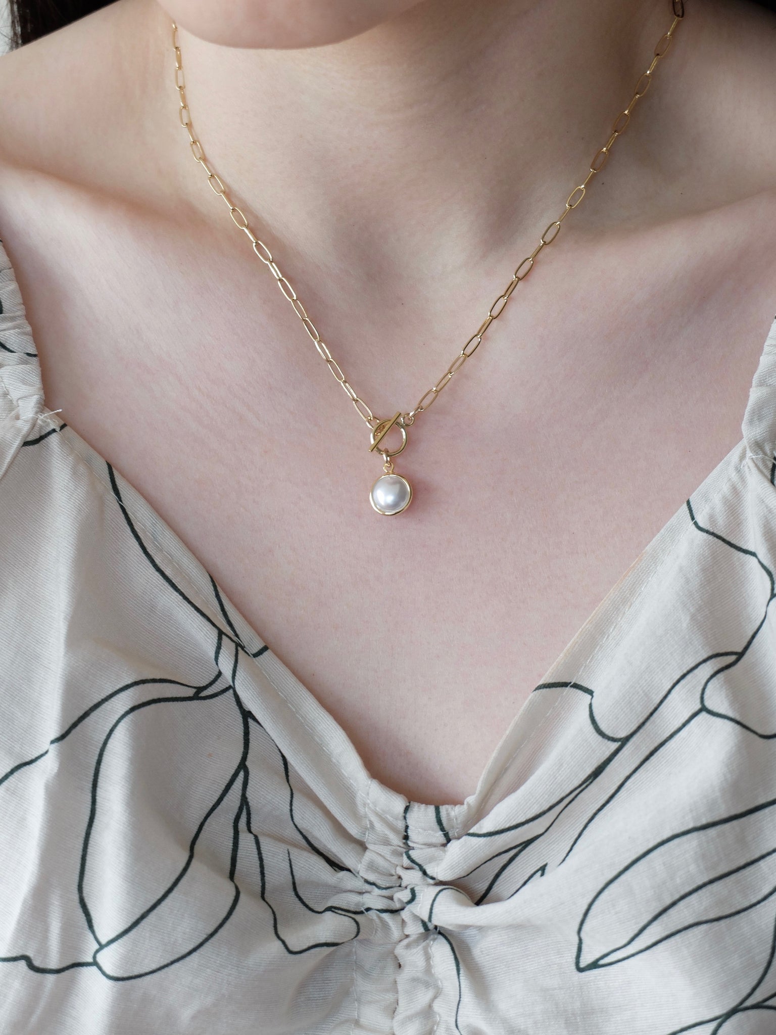 Pearl Paperclip Necklace | Besame Mucho